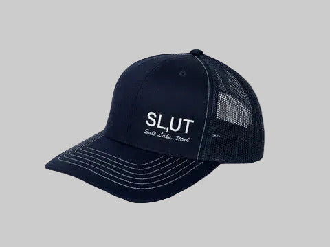 Navy Blue White Stitching SL,UT Cap