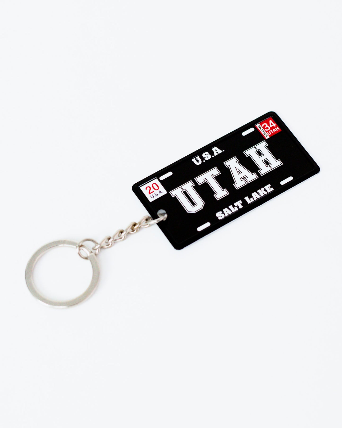 Utah Black Plate Key Chain