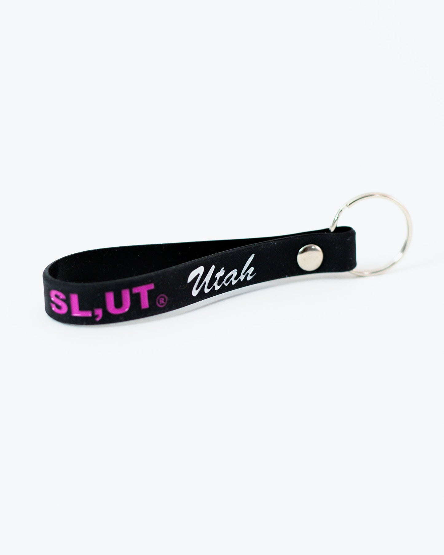 Black/Pink Silicone Key Chain