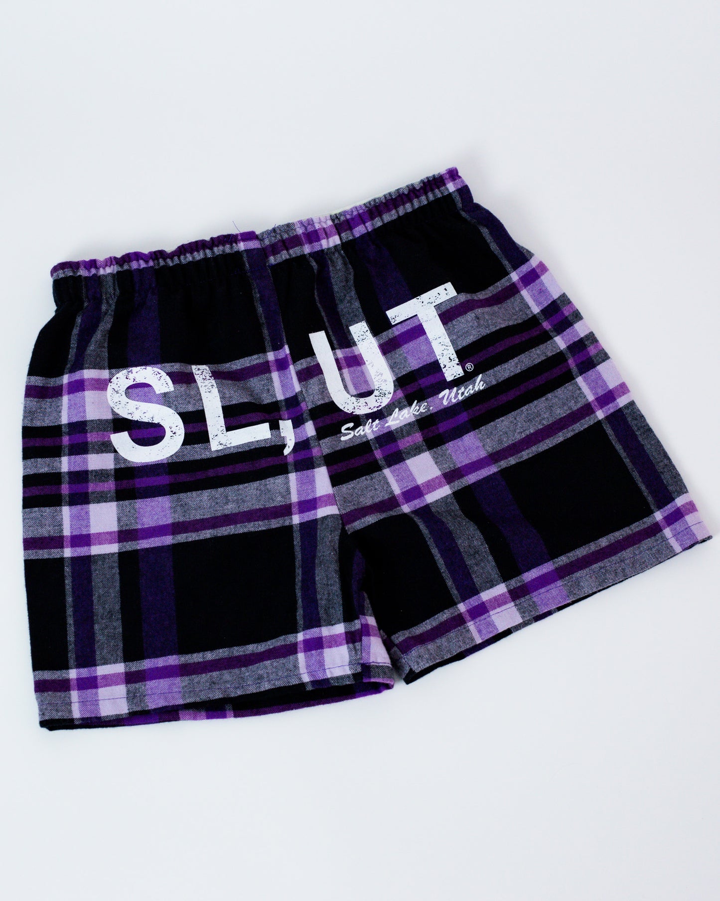 Black/Purple Flannel Boxer