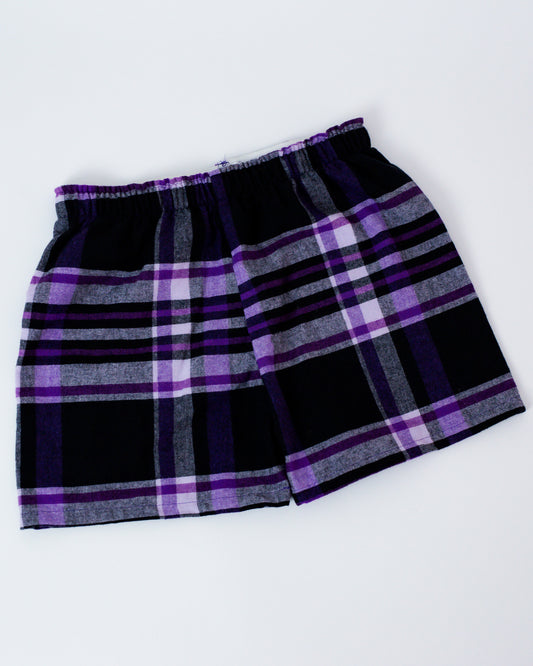Black/Purple Flannel Boxer