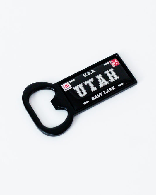 Utah Black Plate Magnet Bottle Opener