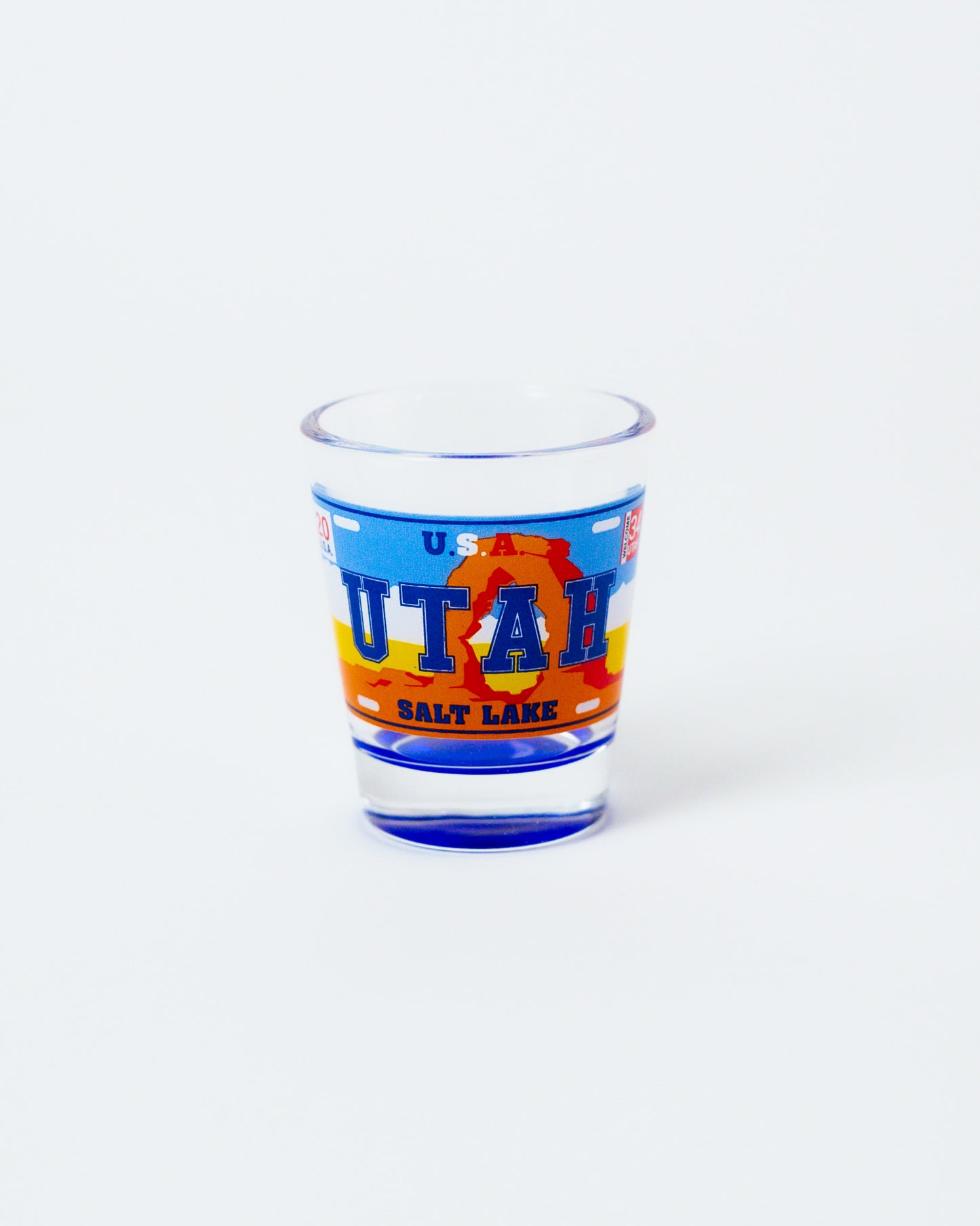 Utah Arch Plate Blue Shot Glass