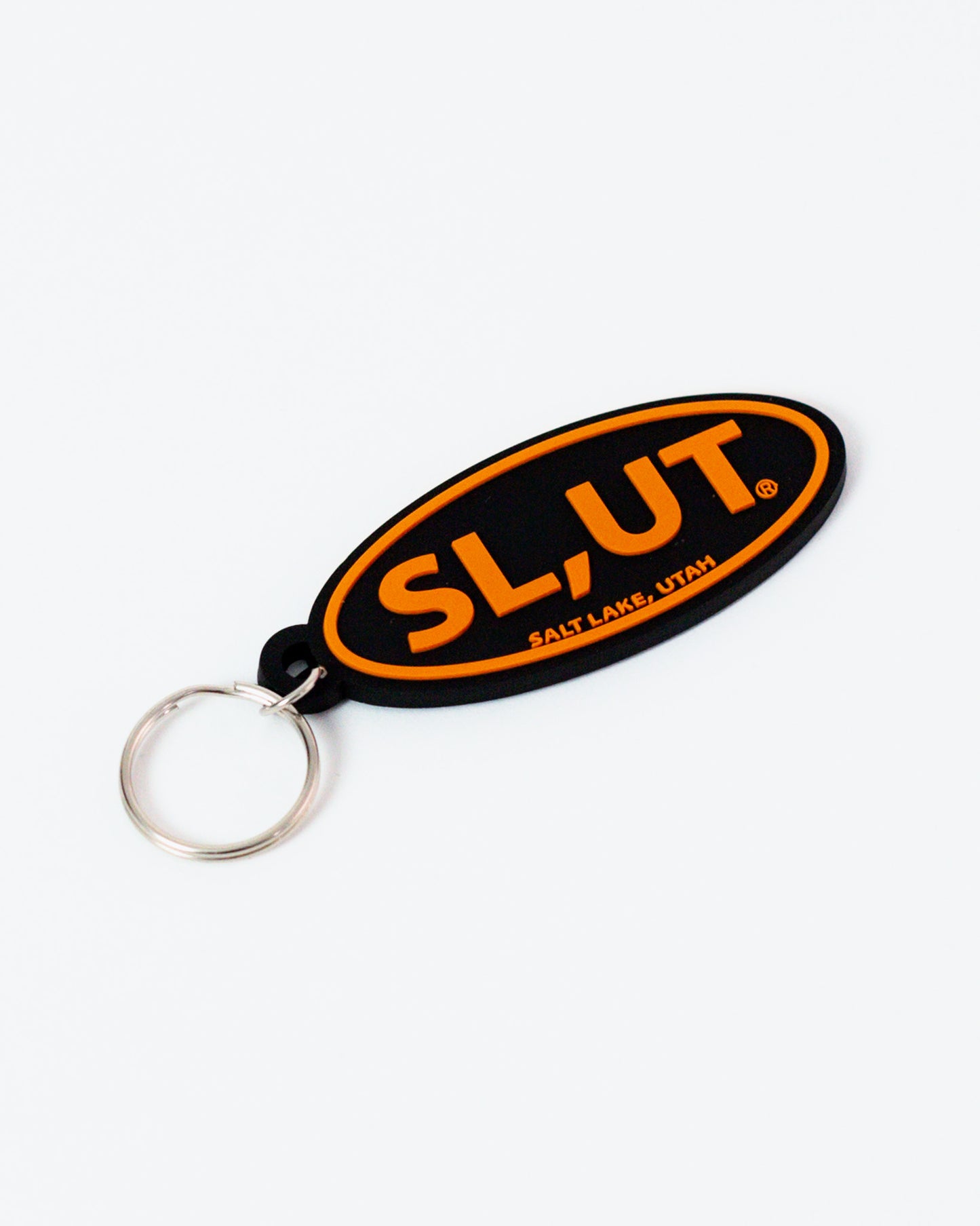 Orange/Black Oval Key Chain