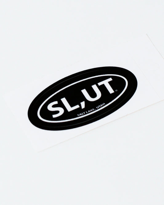 Black Oval Small Sticker