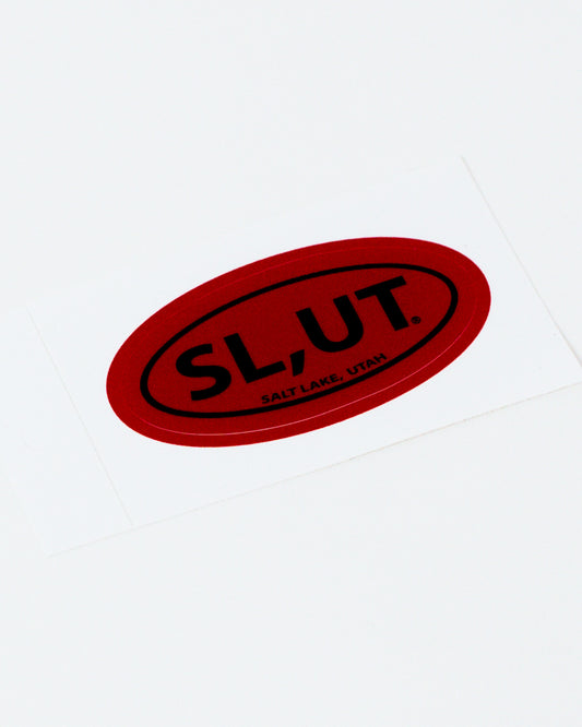 Red Oval Small Sticker