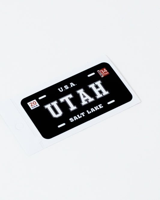 Utah Black Plate Sticker