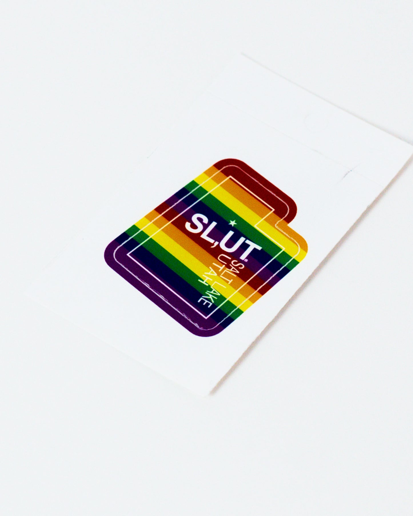 Utah Shape Rainbow Small Sticker