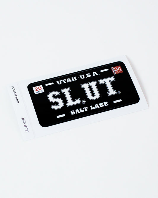 Utah Black Plate Small Sticker