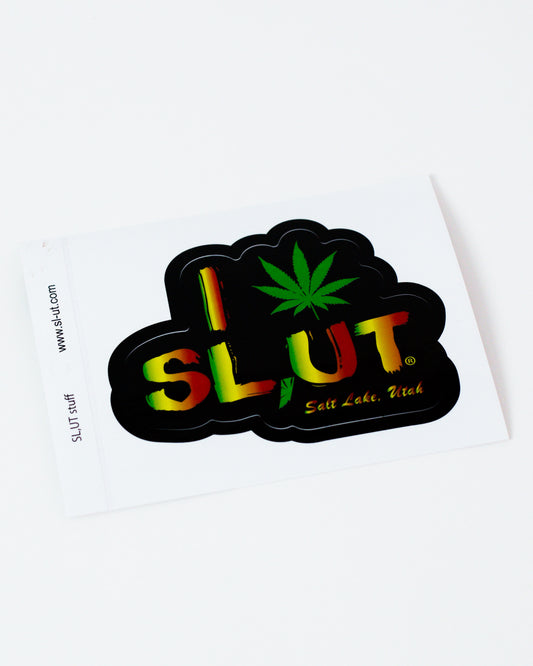 Hemp Leaf Rasta Small Sticker